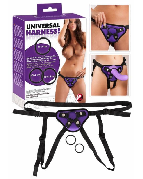 Трусики для страпона - Universal Harness + 3 Rings Трусики для страпона - Universal Harness + 3 Rings