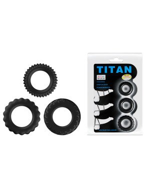 Ерекційні кільця - Titan Cock Ring Set Blue