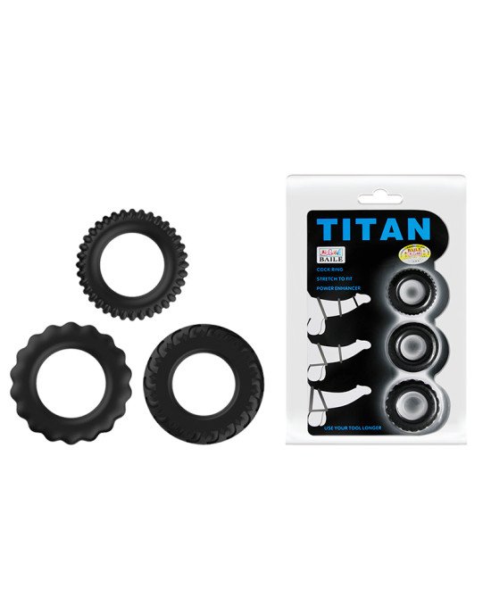 Ерекційні кільця - Titan Cock Ring Set Blue Ерекційні кільця - Titan Cock Ring Set Blue