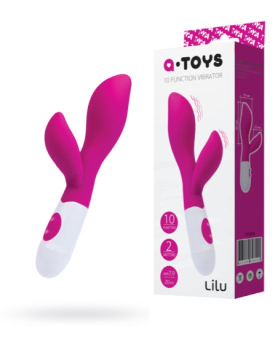 Вібратор з кліторальним стимулятором Toyfa A-Toys Lilu, силікон, рожевий, 20 см Вібратор з кліторальним стимулятором Toyfa A-Toys Lilu, силікон, рожевий, 20 см