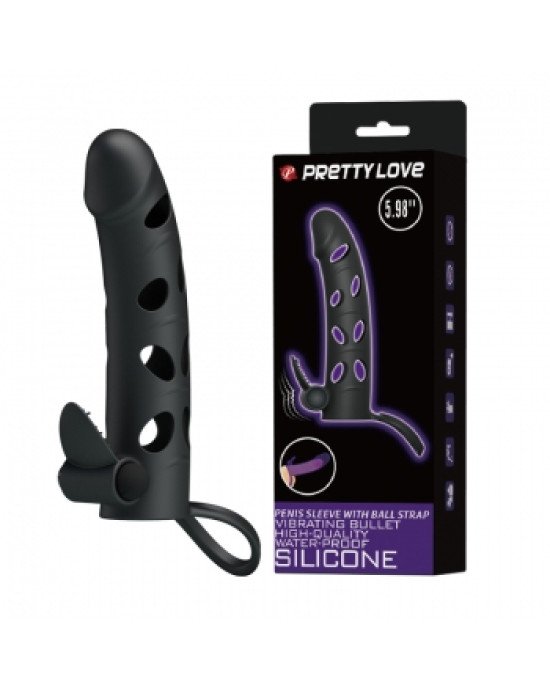 Насадка на член - Pretty Love Penis Sleeve With Ball Strap 5.98 Насадка на член - Pretty Love Penis Sleeve With Ball Strap 5.98