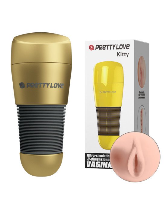 Мастурбатор - Pretty Love Kitty Vagina Masturbator Gold Мастурбатор - Pretty Love Kitty Vagina Masturbator Gold