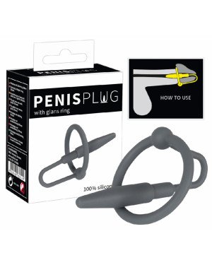 Ерекційне кільце - Penis Plug with Glans Ring
