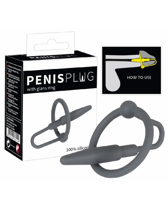 Ерекційне кільце - Penis Plug with Glans Ring Ерекційне кільце - Penis Plug with Glans Ring