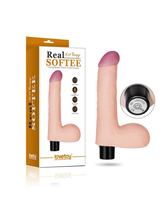 Реалістичний вібратор - Real Softee Vibrator With Balls 8