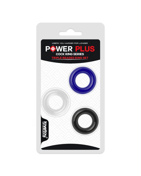 Ерекційні кільця - Power Plus Triple Beaded Ring Set Ерекційні кільця - Power Plus Triple Beaded Ring Set