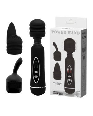 Вібратор зі змінними насадками - Power Wand Massage Kit Black