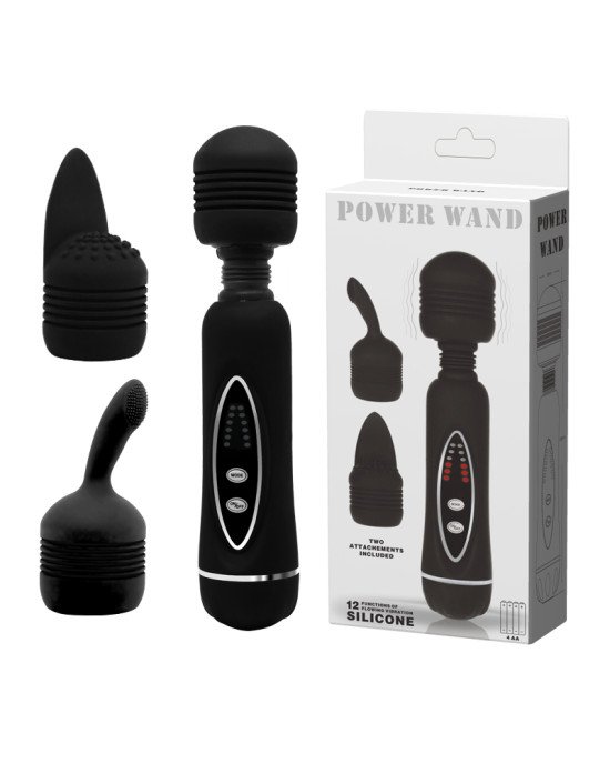 Вібратор зі змінними насадками - Power Wand Massage Kit Black Вібратор зі змінними насадками - Power Wand Massage Kit Black