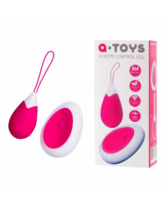Віброяйце Toyfa A-Toys з пультом дистанційного керування, силікон, рожево-біле Віброяйце Toyfa A-Toys з пультом дистанційного керування, силікон, рожево-біле