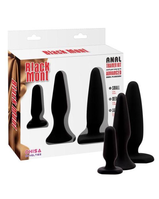 Набір анальних пробок - Black Mont Anal Trainer Kit Black Набір анальних пробок - Black Mont Anal Trainer Kit Black
