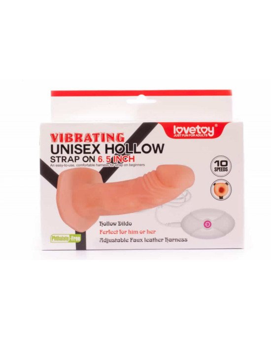 Порожнистий страпон - Vibrating Unisex Hollow Strap On 6.5 Порожнистий страпон - Vibrating Unisex Hollow Strap On 6.5