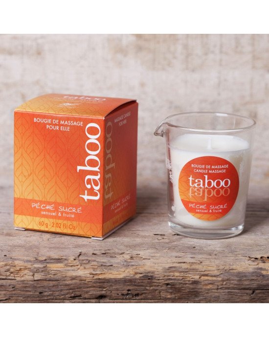 Масажна свічка - TABOO Peche Sucre, 60 г