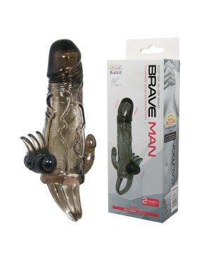 Насадка на член - Brave Man Vibrating Penis Sleeve Black
