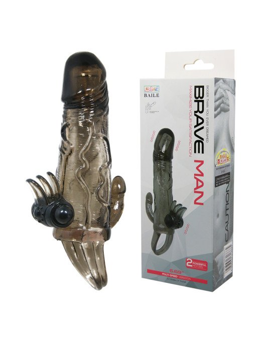 Насадка на член - Brave Man Vibrating Penis Sleeve Black