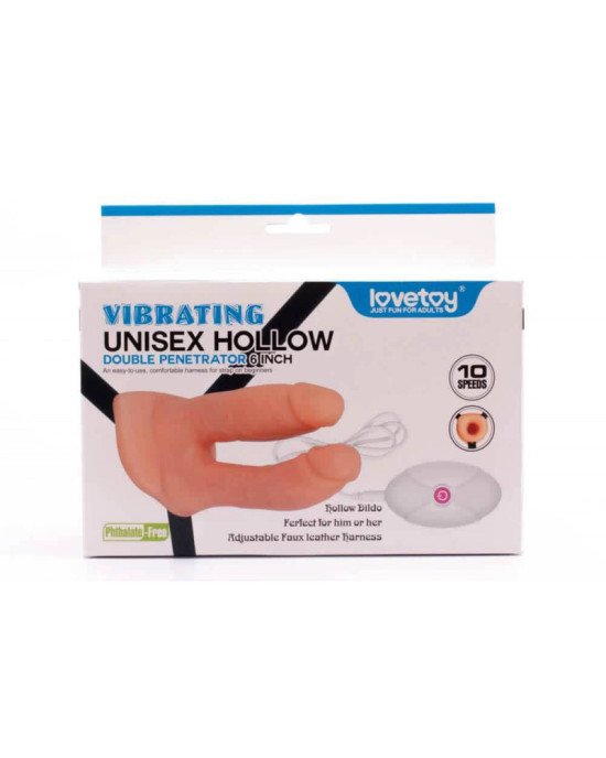 Страпон порожнистий для подвійного проникнення - Vibrating Unisex Hollow Double Penetration 6 Страпон порожнистий для подвійного проникнення - Vibrating Unisex Hollow Double Penetration 6
