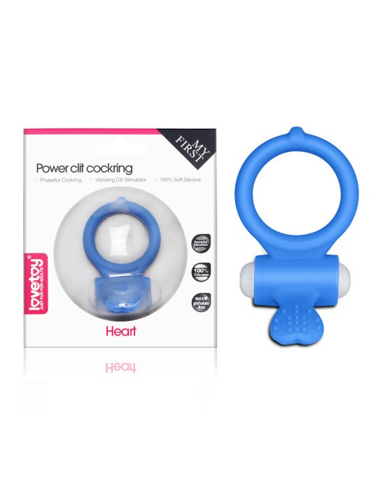 Ерекційне кільце - Power Clit Cockring Heart Blue