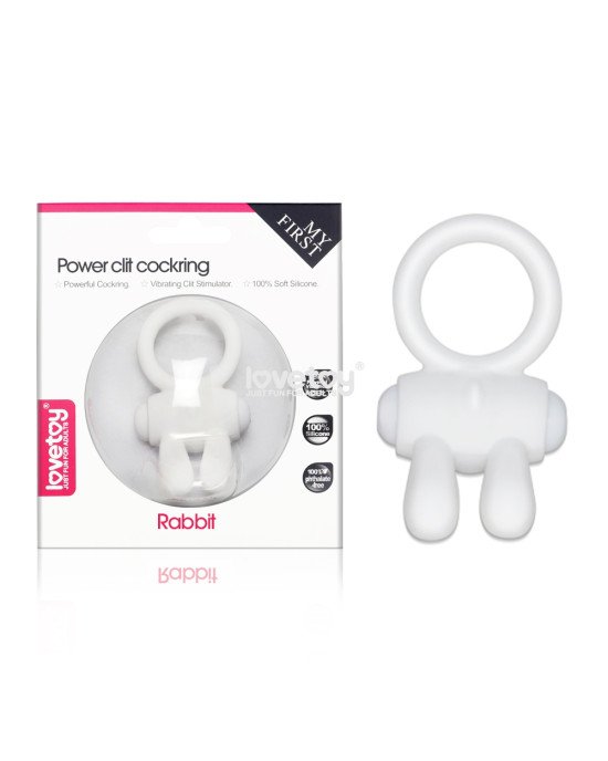 Ерекційне кільце - Power Clit Cockring Rabbit White
