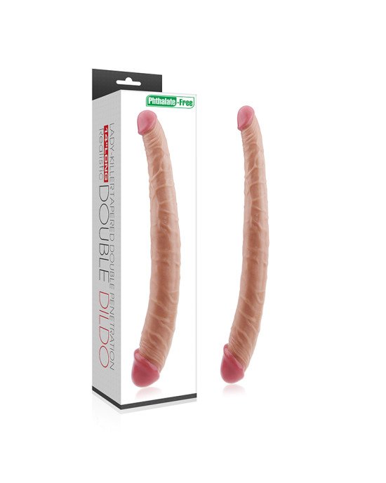 Двосторонній фалоімітатор - King-Sized Realistic Ladykiller Tapered Double 14 Двосторонній фалоімітатор - King-Sized Realistic Ladykiller Tapered Double 14
