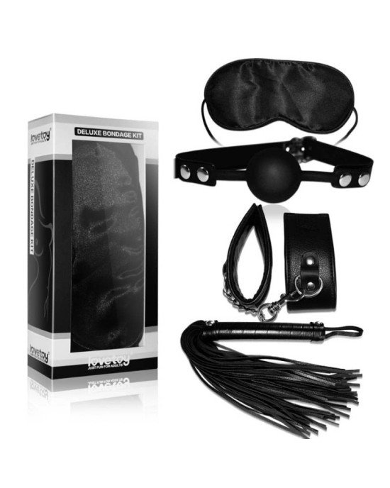 Набір БДСМ - Deluxe Bondage Kit (маска, кляп, наручники, флогер) Набір БДСМ - Deluxe Bondage Kit (маска, кляп, наручники, флогер)