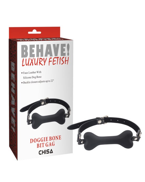 Кляп - Behave! Doggle Bone Bit Gag Black Кляп - Behave! Doggle Bone Bit Gag Black