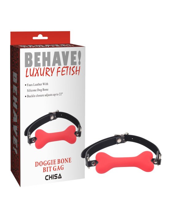 Кляп - Behave! Doggle Bone Bit Gag Red Кляп - Behave! Doggle Bone Bit Gag Red