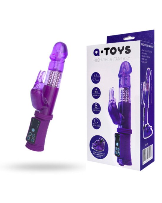 Вібратор з кліторальний стимулятором Toyfa A-Toys, TPR, Фіолетовий, 22 см Вібратор з кліторальний стимулятором Toyfa A-Toys, TPR, Фіолетовий, 22 см