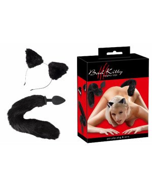 Анальна пробка - Bad Kitty Pet Play Plug & Ears