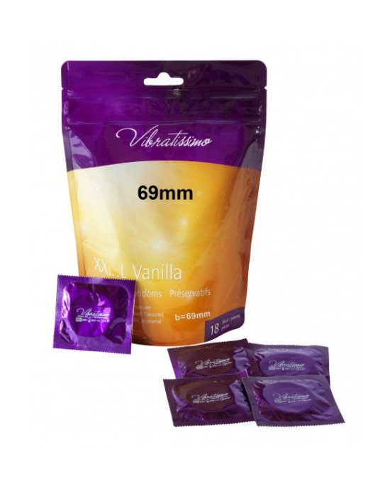 Презервативи - Vibratissimo XX ... L Vanilla, 69 мм, 18 шт. Презервативи - Vibratissimo XX ... L Vanilla, 69 мм, 18 шт.