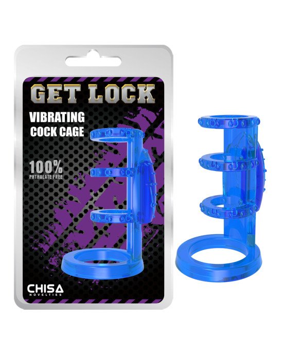 Насадка на член - Get Lock Vibrating Cock Cage Blue Насадка на член - Get Lock Vibrating Cock Cage Blue