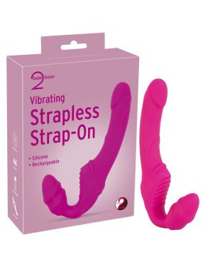 Жіночий страпон - Vibrating Strapless Strap-On Pink