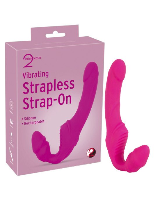 Жіночий страпон - Vibrating Strapless Strap-On Pink Жіночий страпон - Vibrating Strapless Strap-On Pink