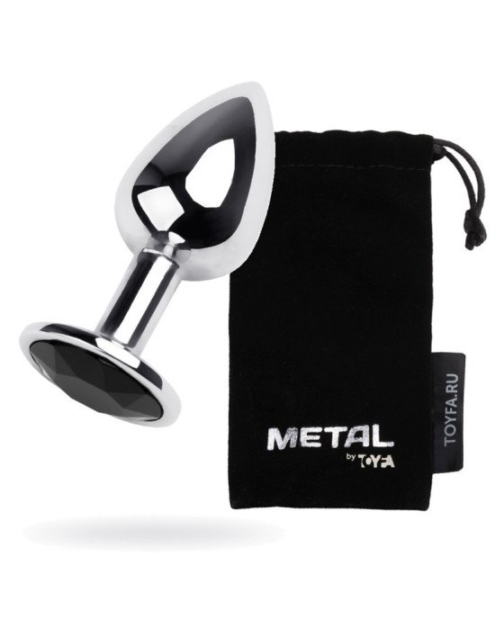 Анальна пробка Metal By Toyfa, метал, сріблястий, з кристалом кольору турмалін, 7 см, ø 2,8 см, 50 г Анальна пробка Metal By Toyfa, метал, сріблястий, з кристалом кольору турмалін, 7 см, ø 2,8 см, 50 г