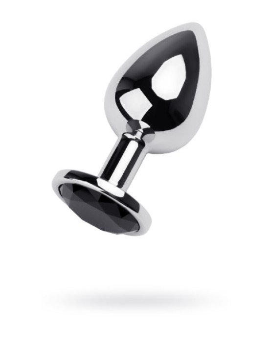 Silver anal plug TOYFA Metal with black round-shaped gem, length 8 cm, diameter 2,3-4 cm, weight 150 Silver anal plug TOYFA Metal with black round-shaped gem, length 8 cm, diameter 2,3-4 cm, weight 150
