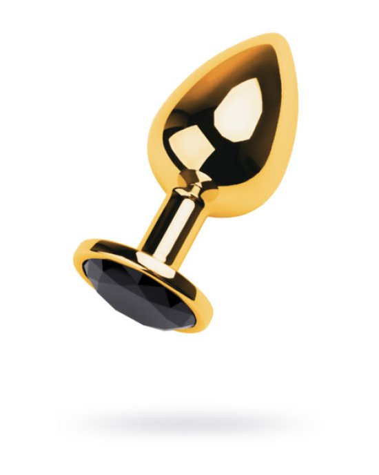 Gold anal plug TOYFA Metal with black round-shaped gem, length 7,8 cm, diameter 2,3-4 cm, weight 170 Gold anal plug TOYFA Metal with black round-shaped gem, length 7,8 cm, diameter 2,3-4 cm, weight 170