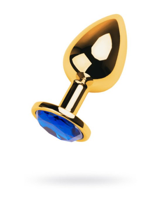 Gold anal plug TOYFA Metal with blue round-shaped gem, length 7,8 cm, diameter 2,3-4 cm, weight 170 Gold anal plug TOYFA Metal with blue round-shaped gem, length 7,8 cm, diameter 2,3-4 cm, weight 170