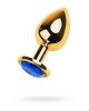 Gold anal plug TOYFA Metal with blue round-shaped gem, length 7,8 cm, diameter 2,3-4 cm, weight 170 Gold anal plug TOYFA Metal with blue round-shaped gem, length 7,8 cm, diameter 2,3-4 cm, weight 170