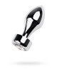 Silver anal plug TOYFA Metal with white round-shaped gem, length 8,2 cm, diameter 2,5-3,8 cm, weight Silver anal plug TOYFA Metal with white round-shaped gem, length 8,2 cm, diameter 2,5-3,8 cm, weight