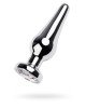 Silver anal plug TOYFA Metal with white round-shaped gem, length 9 cm, diameter 1,5-4 cm, weight 205 Silver anal plug TOYFA Metal with white round-shaped gem, length 9 cm, diameter 1,5-4 cm, weight 205