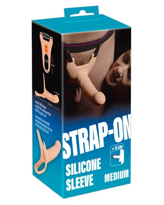Чоловічий страпон - Strap-On Silicone Sleeve Medium Чоловічий страпон - Strap-On Silicone Sleeve Medium
