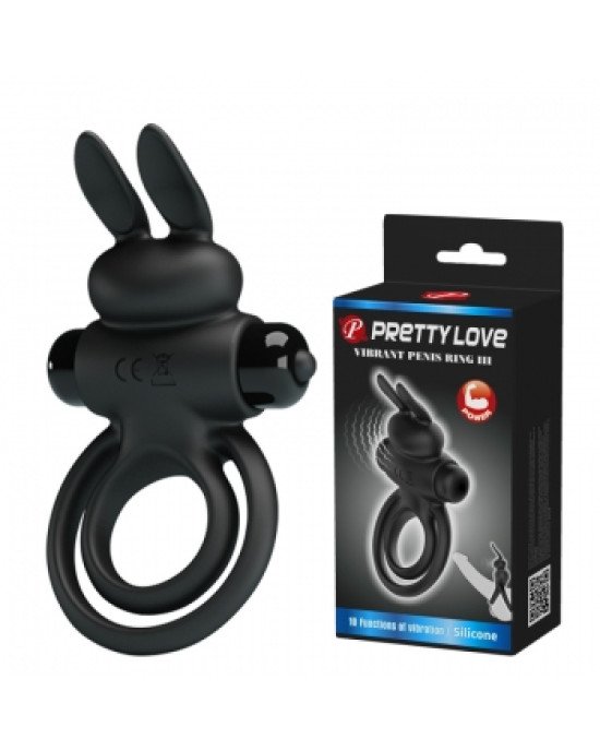 Ерекційне кільце - Pretty Love Vibrant Penis Ring III Black Ерекційне кільце - Pretty Love Vibrant Penis Ring III Black