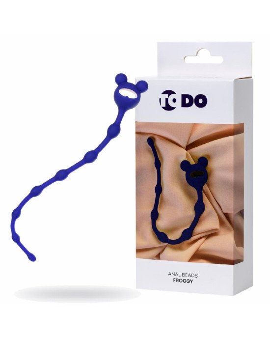Анальний ланцюжок ToDo By Toyfa Froggy, силікон, синя, 27,4 см Анальний ланцюжок ToDo By Toyfa Froggy, силікон, синя, 27,4 см