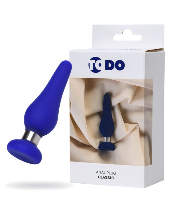 Анальна пробка ToDo By Toyfa Сlassic, розмір S, силікон, синя, 10 см, ø 3 см Анальна пробка ToDo By Toyfa Сlassic, розмір S, силікон, синя, 10 см, ø 3 см