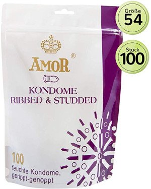 Презервативи - Amor Ribbed & Studded, 100 шт.
