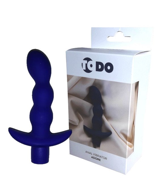 Анальний вібратор Todo By Toyfa Adore, вологостійкий, силікон, синій, 15 см, ø 3,1 см Анальний вібратор Todo By Toyfa Adore, вологостійкий, силікон, синій, 15 см, ø 3,1 см
