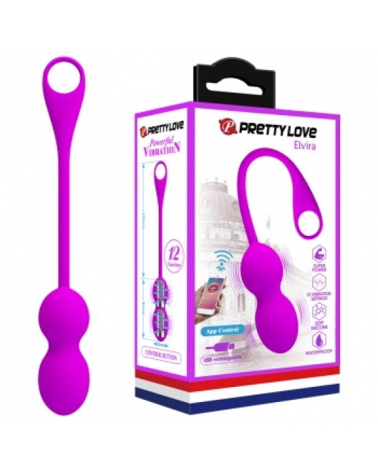 Віброкульки - Pretty Love Elvira Phone Control Vibro Balls Purple Віброкульки - Pretty Love Elvira Phone Control Vibro Balls Purple