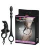 Ерекційне кільце з анальною пробкою - Pretty Love Vibration Penis Sleeve V Black Ерекційне кільце з анальною пробкою - Pretty Love Vibration Penis Sleeve V Black