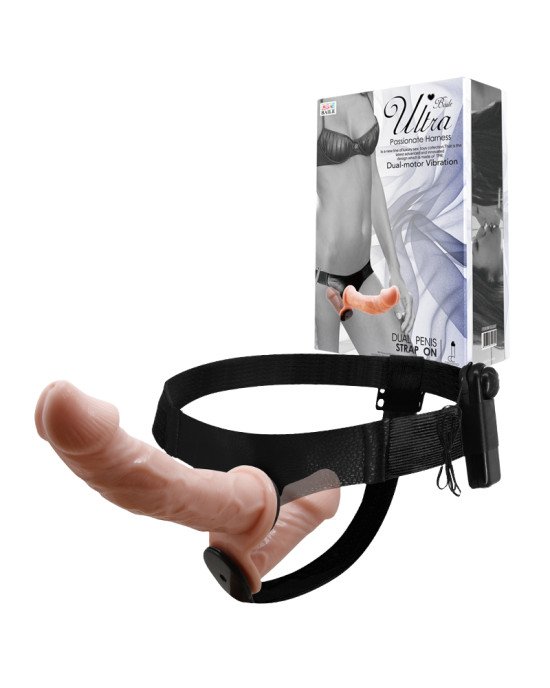 Страпон - Ultra Passionate Harness Dual Penis Strap On Flesh Страпон - Ultra Passionate Harness Dual Penis Strap On Flesh