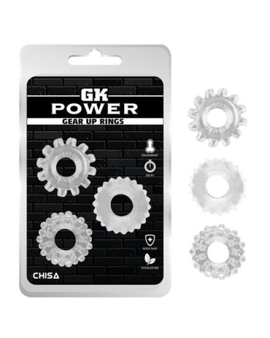 Ерекційні кільця - GK Power Gear Up Rings Clear Ерекційні кільця - GK Power Gear Up Rings Clear
