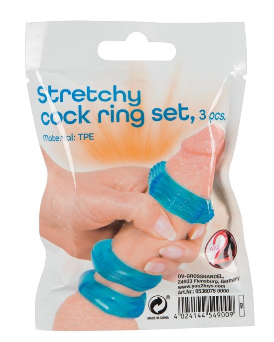 Ерекційні кільця - Stretchy Cock Ring Set, 3 шт. Ерекційні кільця - Stretchy Cock Ring Set, 3 шт.