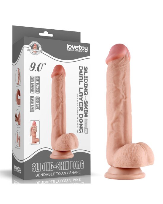 Фалоімітатор - Sliding-Skin Dual Layer Dong 9 Фалоімітатор - Sliding-Skin Dual Layer Dong 9